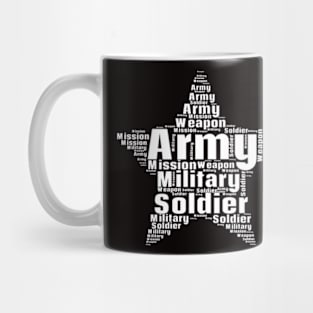 Military Word Cloud white Mug